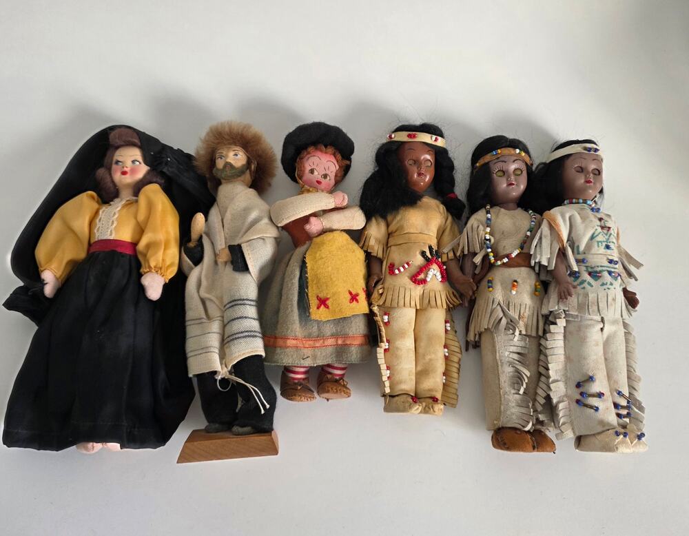 Vintage Folk Souvenir Dolls Lot of 6 Native Traditional Costume Israel
